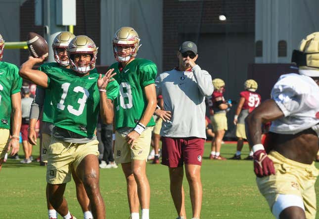 The Florida State Seminoles football team hit the field for its fourth practice of the fall season on Monday, Aug. 7, 2023.