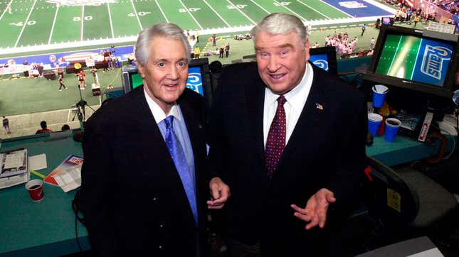 The sound of Sundays: Pat Summerall and John Madden.