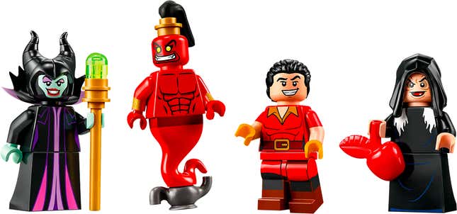 The four minifigures included in the Lego Disney Villain Icons set.