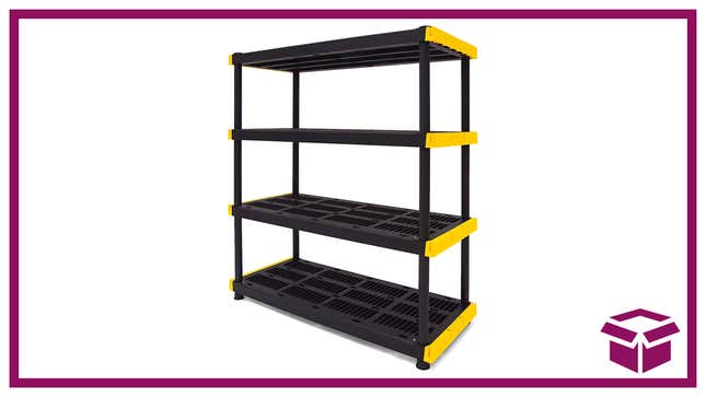These indoor-outdoor shelves are perfect for cleaning up your garage.