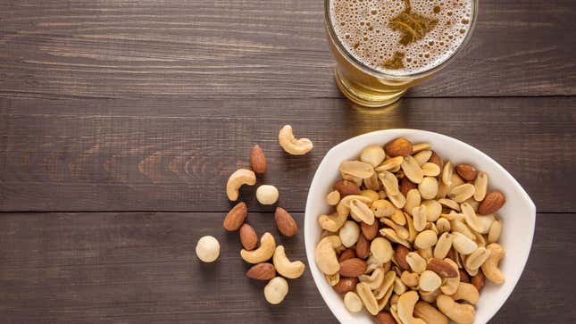 Mixed nuts with beer