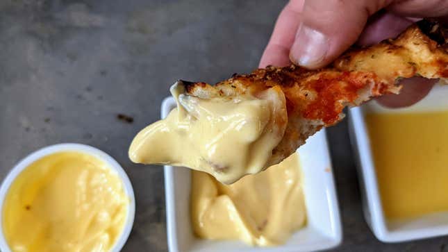 crust dipped in parkay sauce