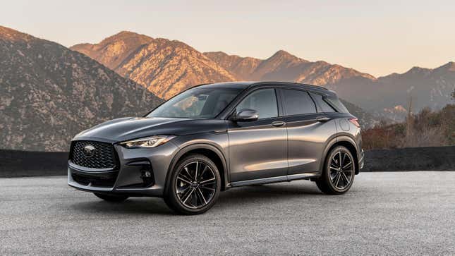 The 2023 Infiniti QX50 gets a few bits of trim and sporty styling, but not much else. Classic Infiniti.