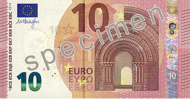 The new 10 euro note.