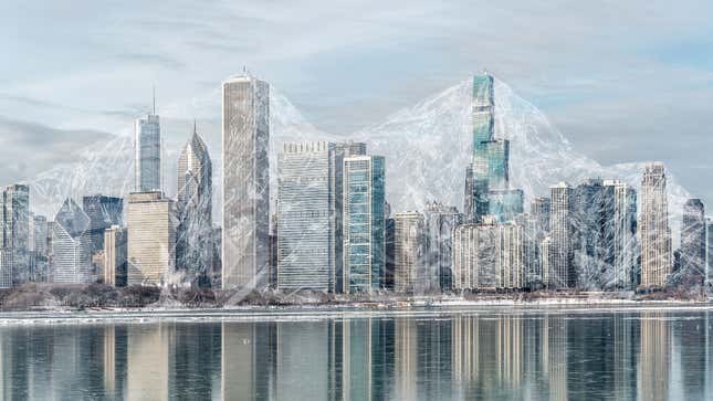 Image for article titled Chicago Tapes Saran Wrap Over City Borders To Cut Down On Heating Costs