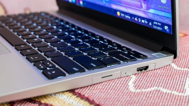 A photo of the side of the Framework laptop