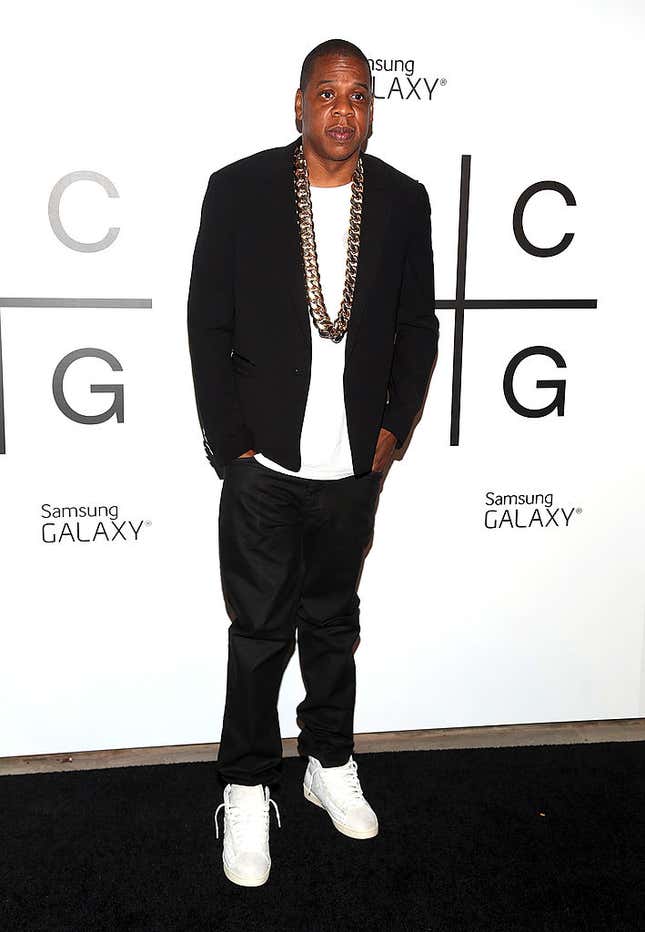 Jay-Z attends the “Magna Carta Holy Grail” album release party at Pier 41 - Liberty Warehouse on July 3, 2013 in the Brooklyn borough of New York City.