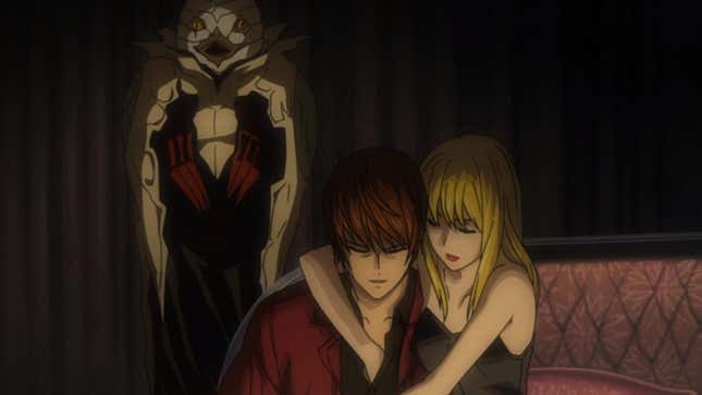 An image of Death Note's Light Yagami and Misa Amane.