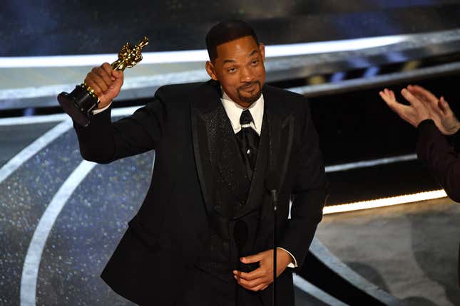 Will Smith accepts the Actor in a Leading Role award for ‘King Richard’ onstage during the 94th Annual Academy Awards at Dolby Theatre on March 27, 2022 in Hollywood, California. (Photo by Neilson Barnard/Getty Images)