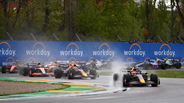 Image for article titled Max Verstappen Conquers F1&#39;s Weekend At Imola As Leclerc Spins