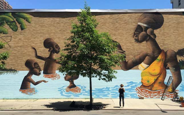 Mural by artist Alexandre Keto at 160 E. 120th Street, New York.