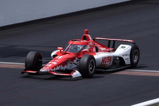 Marcus Ericsson in his No. 8 Chip Ganassi Racing Honda during practice for the 2022 Indy 500