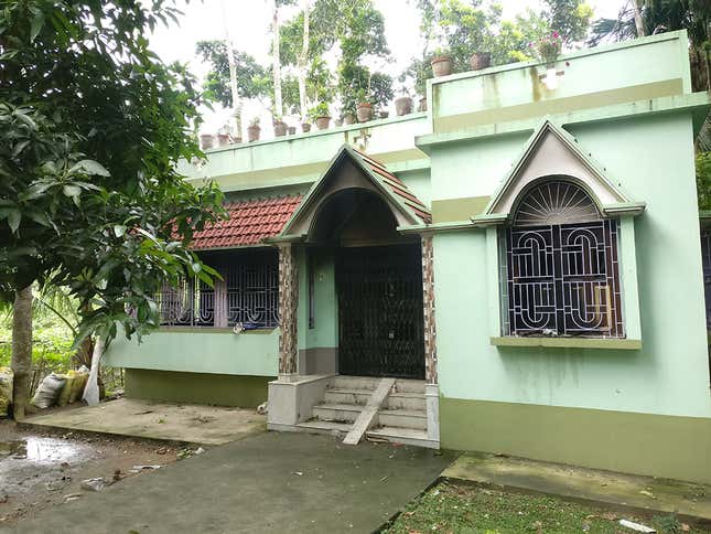 The house of the Magurkhali boy alleged to have shared the explicit cartoon on his Facebook timeline.