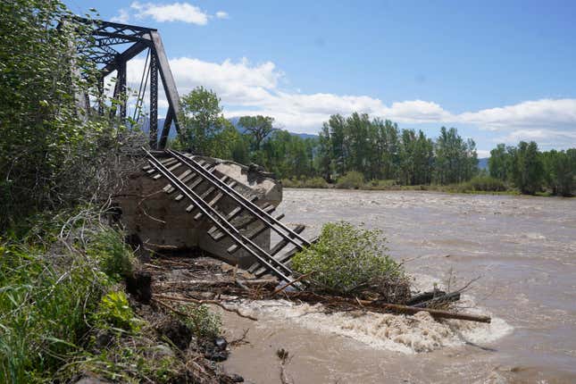 collapsed train bridge