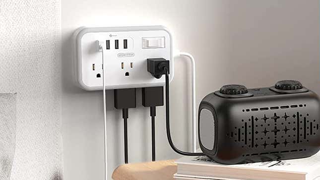 Get All Your Cords off the Ground With This Mountable Power Strip Charging Station for $23