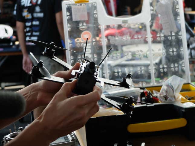 A homemade FPV drone.