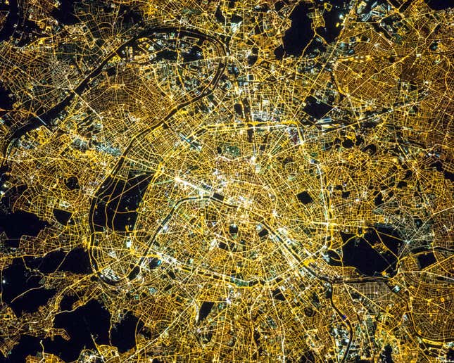 Image for article titled Can you recognize the world’s most famous cities from space?