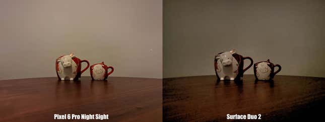 Pixel 6 Pro vs Surface Duo 2 ultra low light