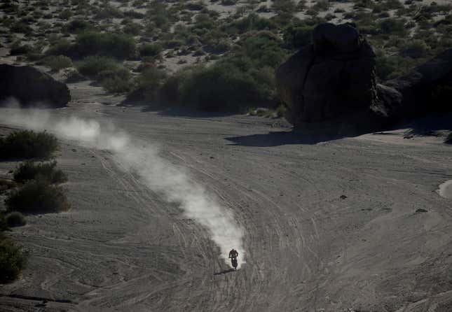 Image for article titled Photos: The epic landscape of the Dakar Rally, seen from above