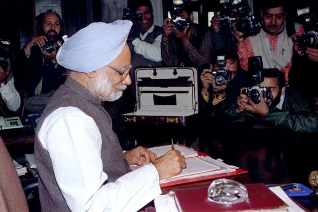 Manmohan Singh on the eve of India’s stop-gap budget which he presented on Feb. 28, 1996.