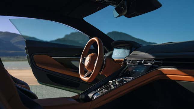 Uma foto do interior do Aston Martin DB12.