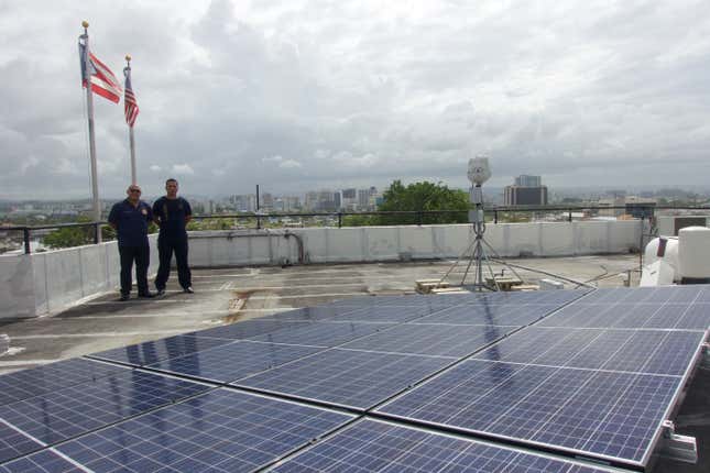 Sunrun solar panels at fire station in barrio obrero puerto rico