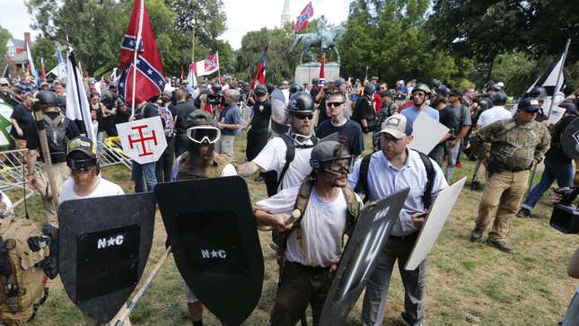 Alt Right demonstrators clash with counter demonstrators in Charlottesville