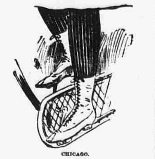 Drawing of lady's legs in bikewear