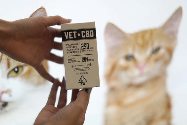 The Vet CBD Pet Cannabis Company booth is seen at CatCon in Pasadena, California, U.S. August 5, 2018. REUTERS/Lucy Nicholson – RC1DB253F970