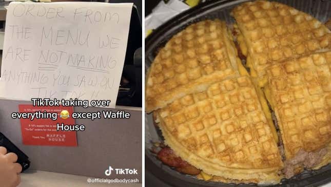 Image for article titled Waffle House Hates Your TikTok Hacks