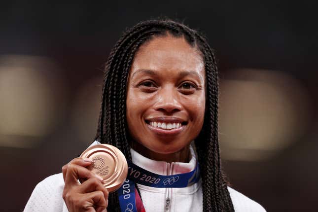 Image for article titled Allyson Felix Becomes the Most Decorated Woman in Olympic Track and Field History; Gable Steveson Wins Gold in Men&#39;s Freestyle Wrestling
