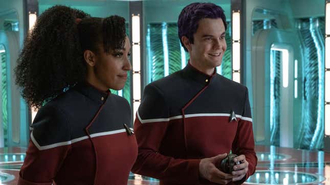 Image for article titled Star Trek: Strange New Worlds' Lower Decks Crossover Is More Than a Gag