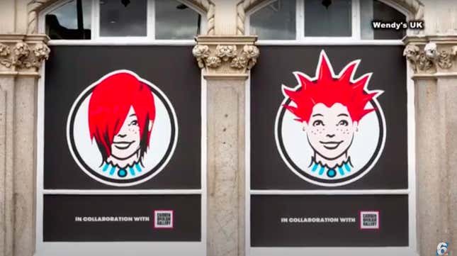 Emo Wendy's signage with logo featuring new hairstyles