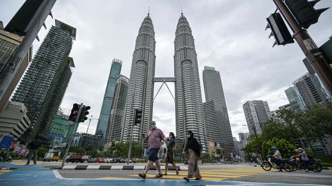 A photo of the Petronas Towers in Malaysia 