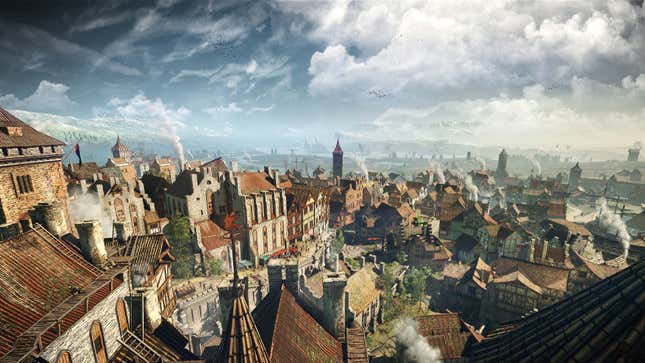 風景画像は、大きな中世のファンタジー都市を示しています。