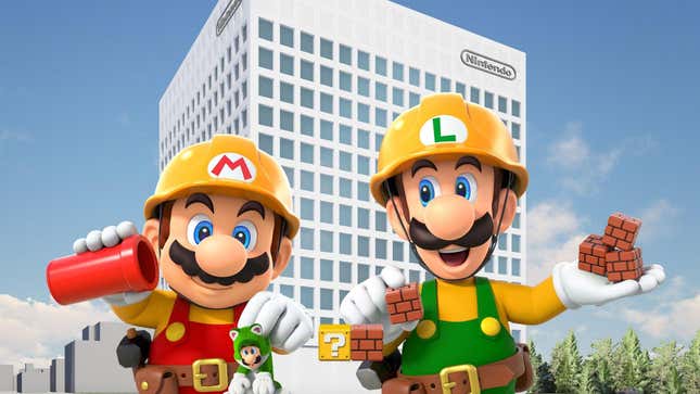 Mario and Luigi get to work on Nintendo's new R&D building. 