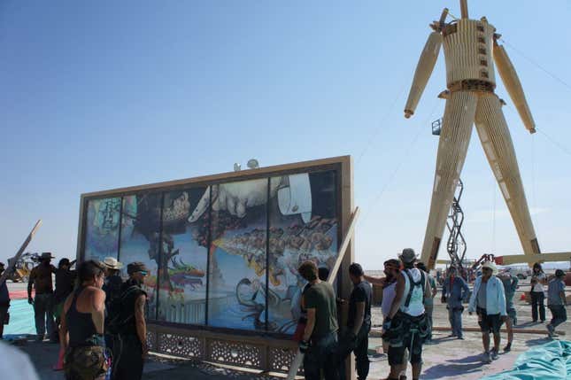 “Crossroads of Curiosity” by David Normal, exhibited at the Burning Man 2014 festival in Nevada.