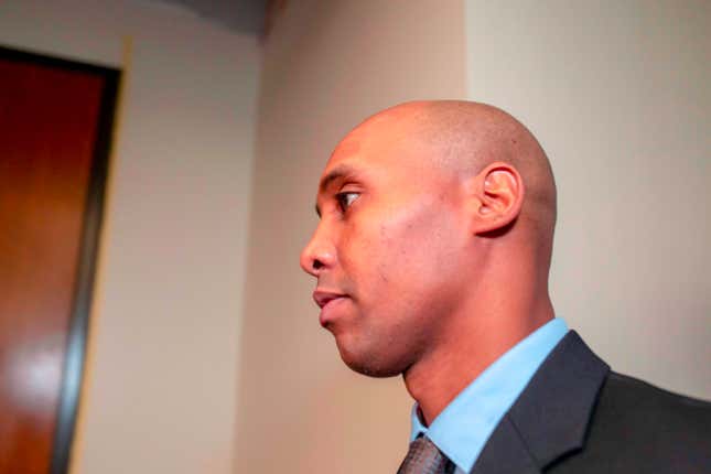 Former Minneapolis Police officer Mohamed Noor arrives for the beginning of his trial in Minneapolis, Minnesota on April 2, 2019.