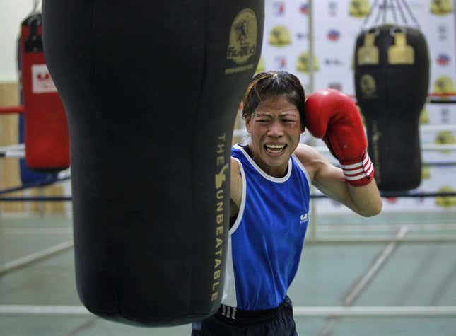 Mary Kom won the bronze medal in boxing at the London Olympics in 2012