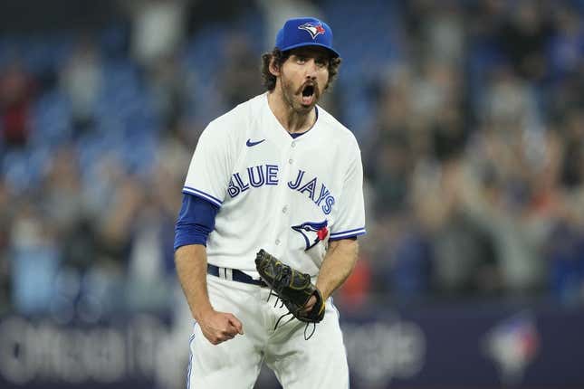 Jun 8, 2023; Toronto, Ontario, CAN; Toronto Blue Jays pitcher Jordan Romano (68) reacts after a win over the Houston Astros at Rogers Centre.