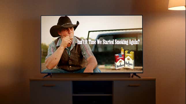 Image for article titled Marlboro Sneaks Back Into Television Advertising With ‘Isn’t It Time We Started Smoking Again?’ Campaign
