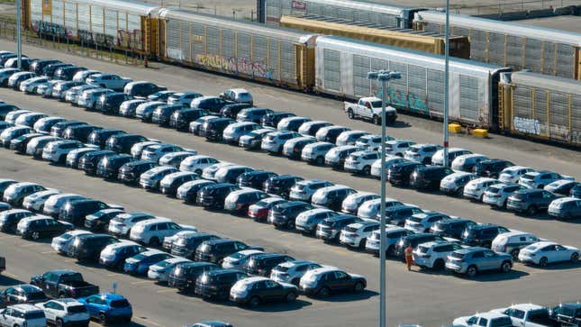 Image for article titled 70,000 New Cars Haven&#39;t Made It To Dealer Lots Thanks To Rail Car Shortage