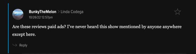 A comment on an article about Interview With the Vampire, a show I am absolutely obsessed with