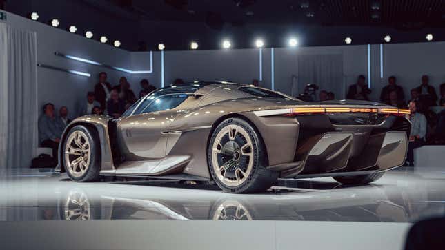 3/4s view of the read of the Porsche Mission X concept car.