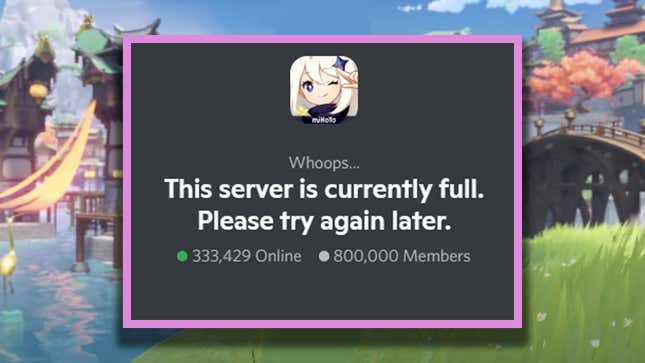 Image for article titled Genshin Impact's Official Discord Hit Its Max User Capacity Forcing Devs To Create A Second Server