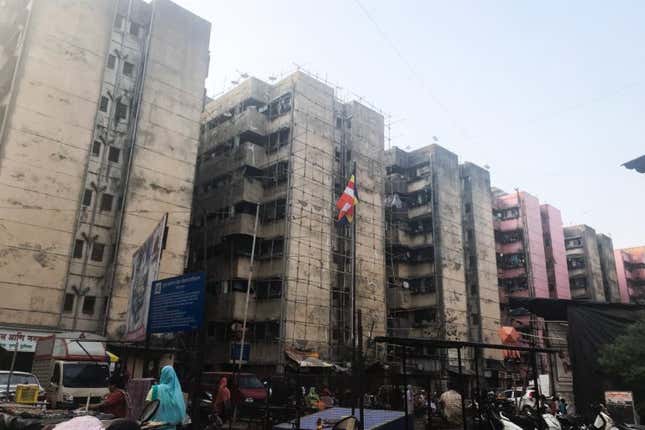 A slum rehabilitation housing in Mumbai.