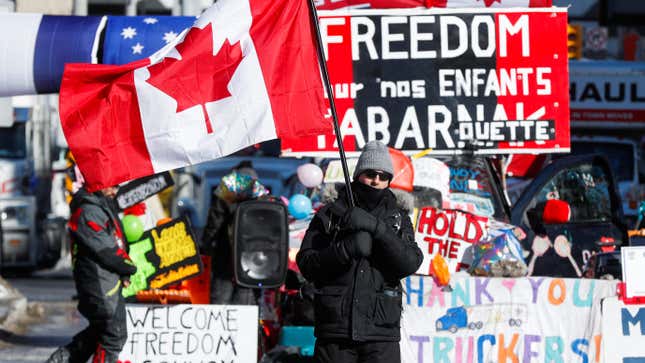 Truckers protest vaccine mandates