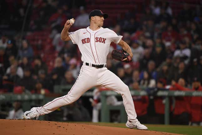 Apr 4, 2023; Boston, Massachusetts, USA;  Boston Red Sox starting pitcher Nick Pivetta (37) pitches during the first inning against the Pittsburgh Pirates at Fenway Park.