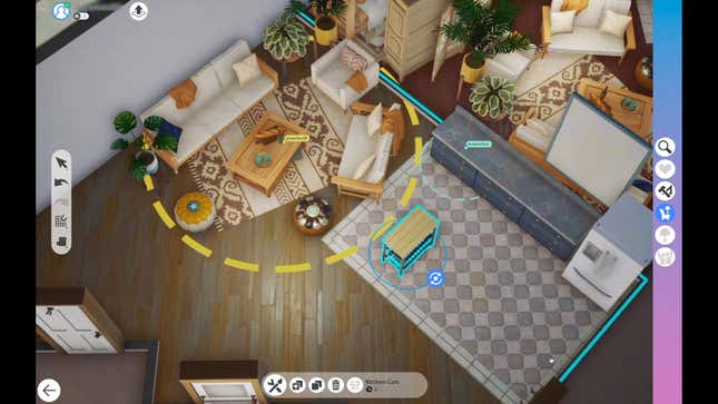 A screenshot of the Sims Summit announcement shows an early Build Mode house design