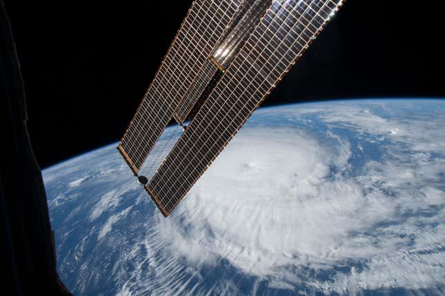 A view from the International Space Station of Freddy, pictured to the northeast of Mauritius on February 20.